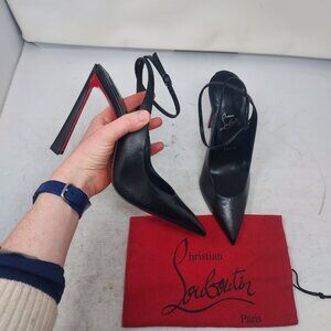 Christian Louboutin Black Strappy Condora Leather Heel Shoe